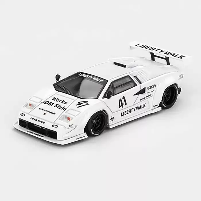 (ÖN SATIŞ) Mini GT 1/64 Lamborghini Countach LB-WORKS White 2024 Tokyo Auto Salon MGT00966