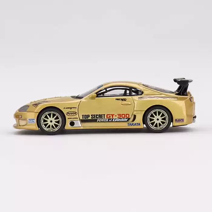 (ÖN SATIŞ) Mini GT 1/64 Toyota Supra (A80) Top Secret GT-300 Top Secret Gold MGT00961