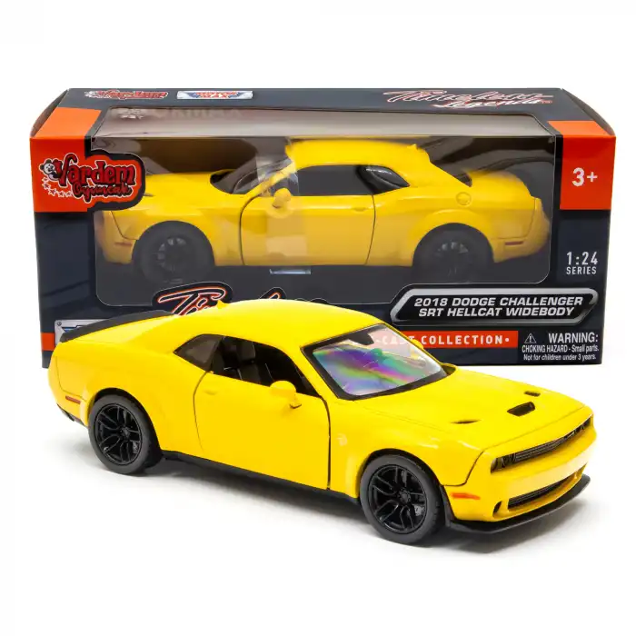 Motor Max 1:24 2018 Dodge Challenger SRT Hellcat Widebody Die-Cast Sarı Model Araba - 79350
