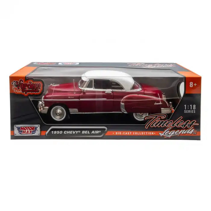 Motor Max 1:18 1950 Chevy Bel Air Diecast Model Araba Kırmızı - 73111