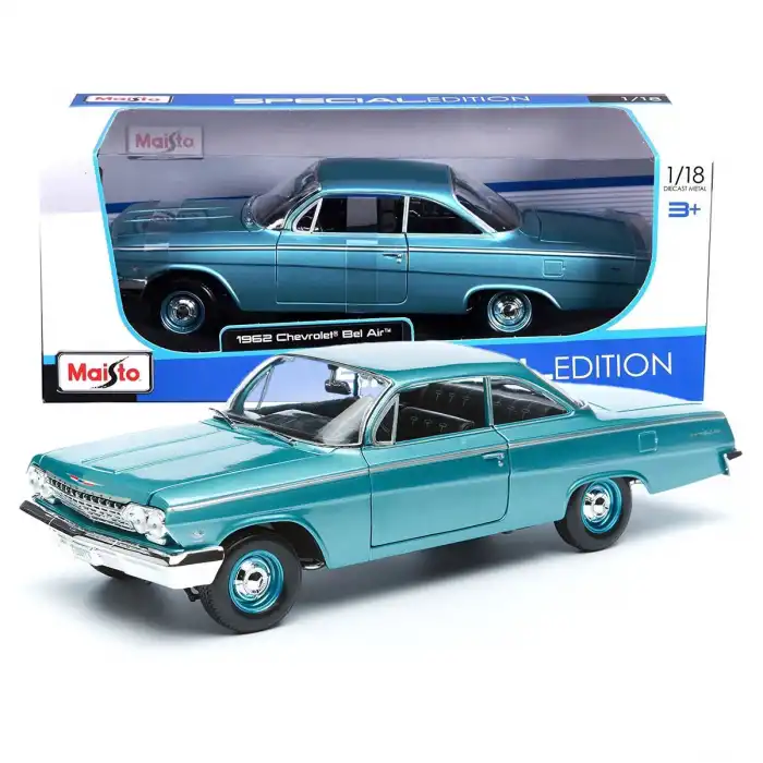 Maisto 1:18 Chevrolet Bel Air Diecast Model Araba Yeşil - 31641