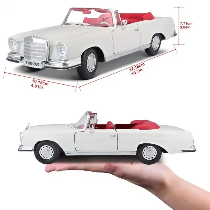 Maisto 1:18 1967 Mercedes-Benz 280 SE Diecast Model Araba - 31811