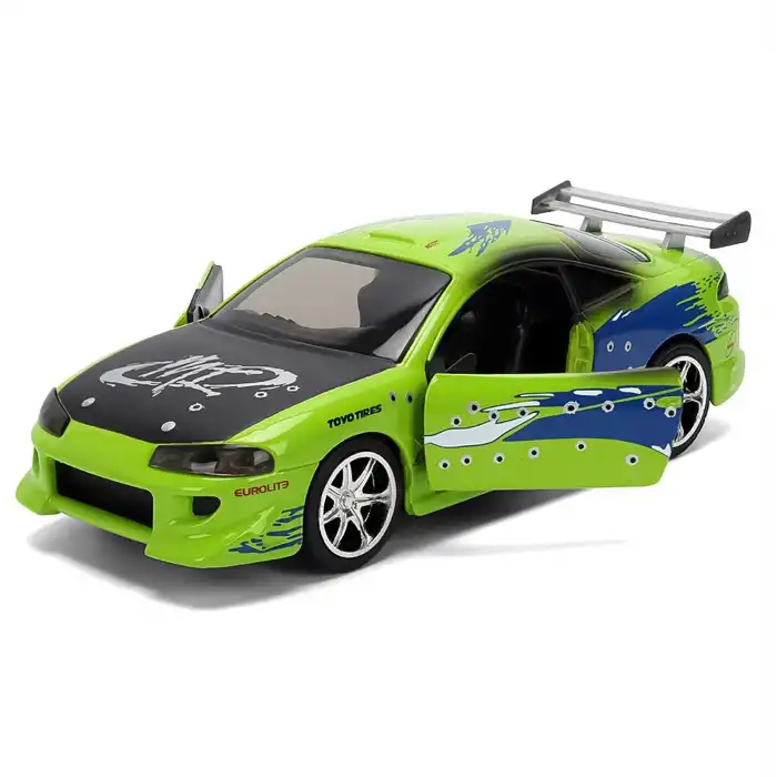 Jada 1:32 Fast & Furious Brians Mitsubishi Eclipse - Kurşun Delikli Versiyon - 24075