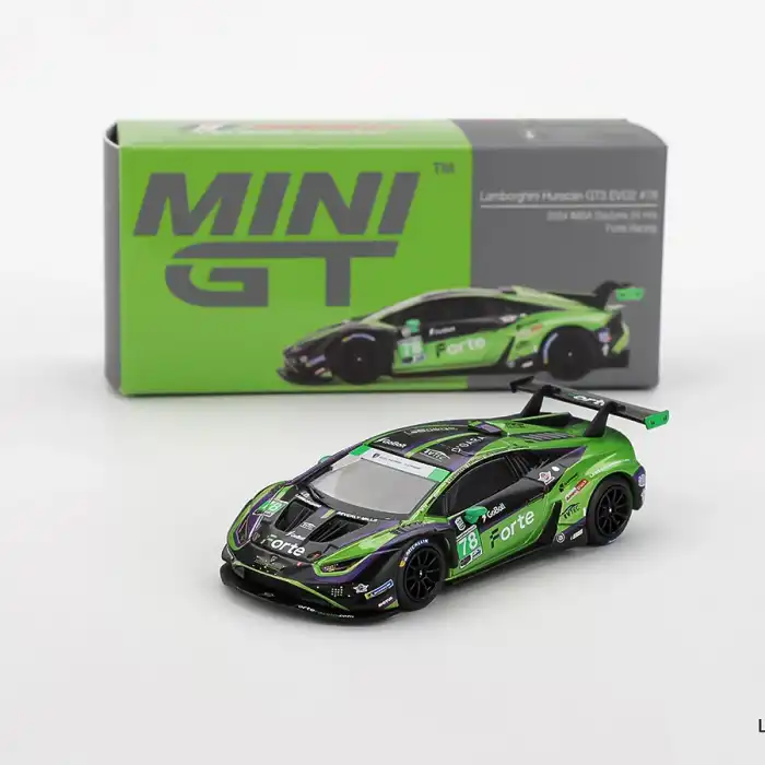 Mini GT 1/64 Lamborghini Huracán GT3 EVO2 #78 Forte Racing 2024 IMSA Daytona 24 Hrs - MGT01062