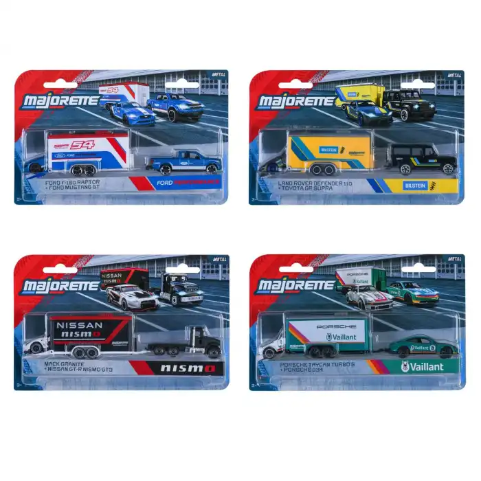 Majorette Racing Deluxe Trailer 4lü Metal Model Araba Seti