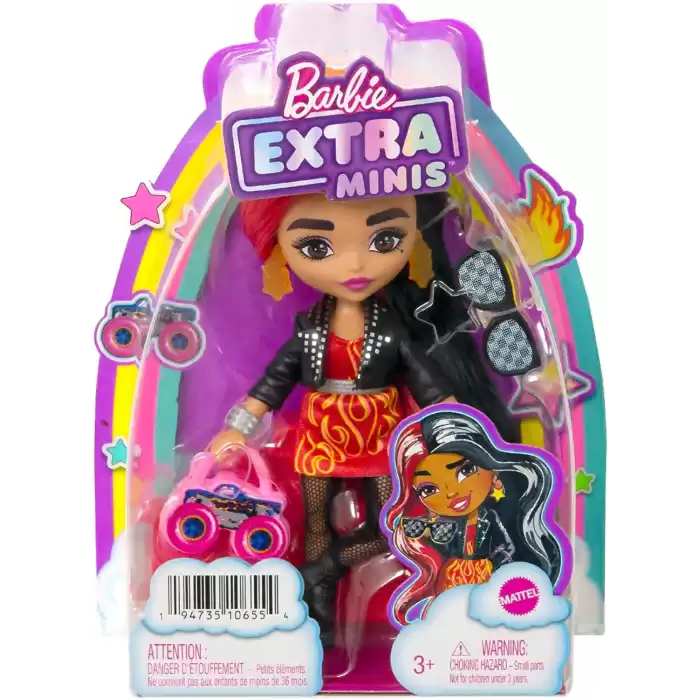 Barbie Extra Minis, Alev Desenli Elbise ve Moto Ceket , HKP88