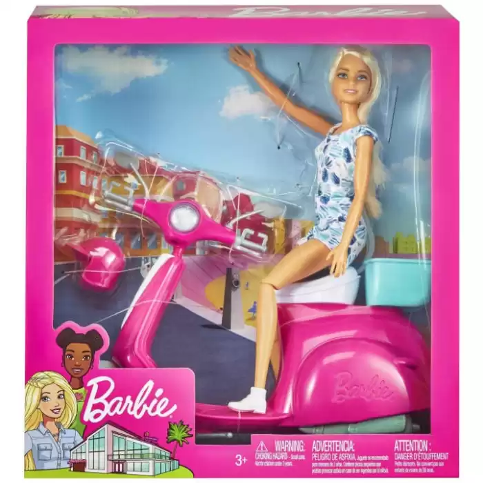 Barbie Bebek ve Eğlenceli Scooterı , GBK85