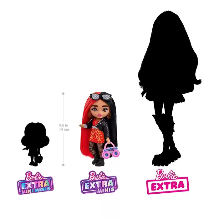 Barbie Extra Minis, Alev Desenli Elbise ve Moto Ceket , HKP88