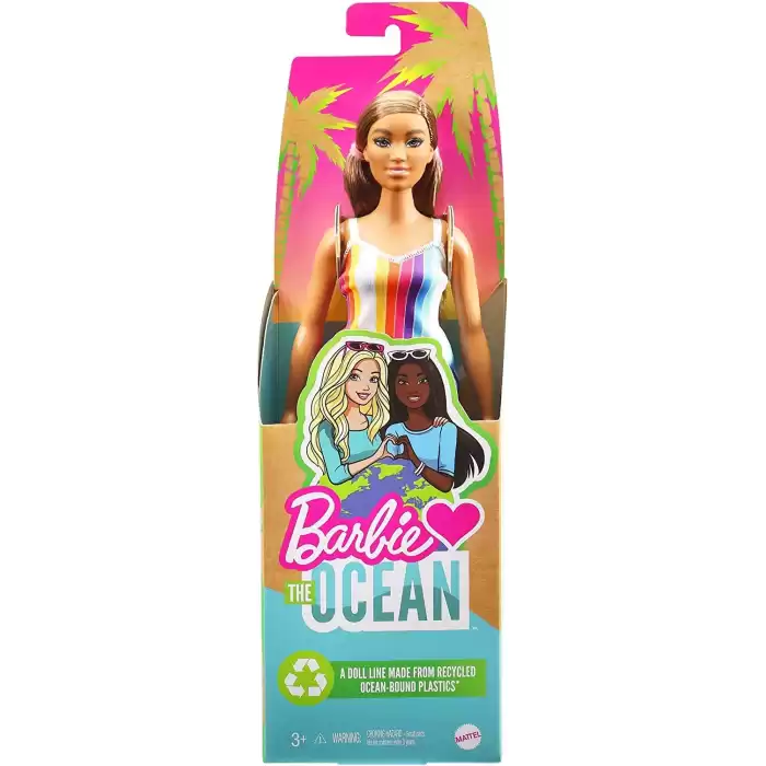 Barbie Okyanusu Seviyor - Gökkuşağı Çizgili Elbise , GRB38