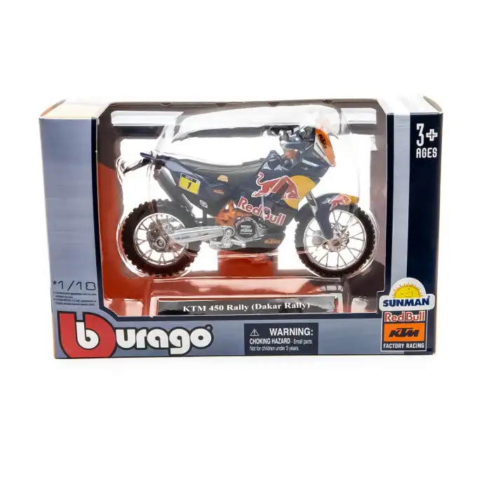 Bburago 1:18 KTM 450 Rally (Dakar Rally) Diecast Model Motosiklet - 51070