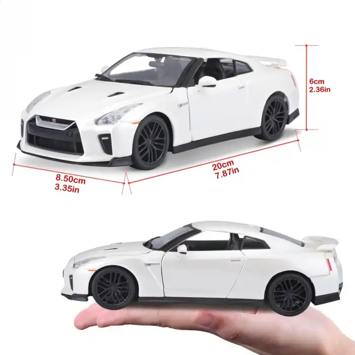 Bburago 1:24 2017 Nissan GT-R Diecast Model Araba Beyaz - 21082