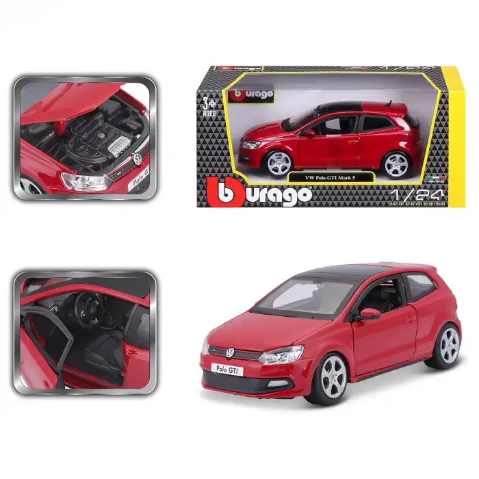 Bburago 1:24 VW Polo GTI Mark 5 Diacast Model Araba - 21059