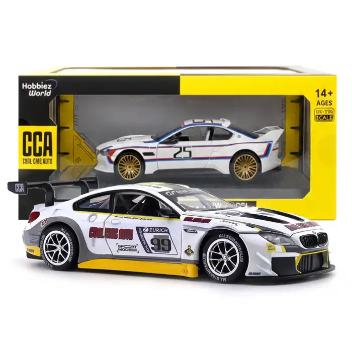 CCA 1:24 BMW M6 GT3 Diecast Model Araba Beyaz - 68278AW