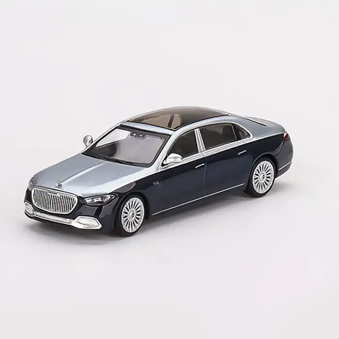 MINI GT: 1/64 Mercedes-Maybach S680 Cirrus Silver - Nautical Blue Metallic - 516