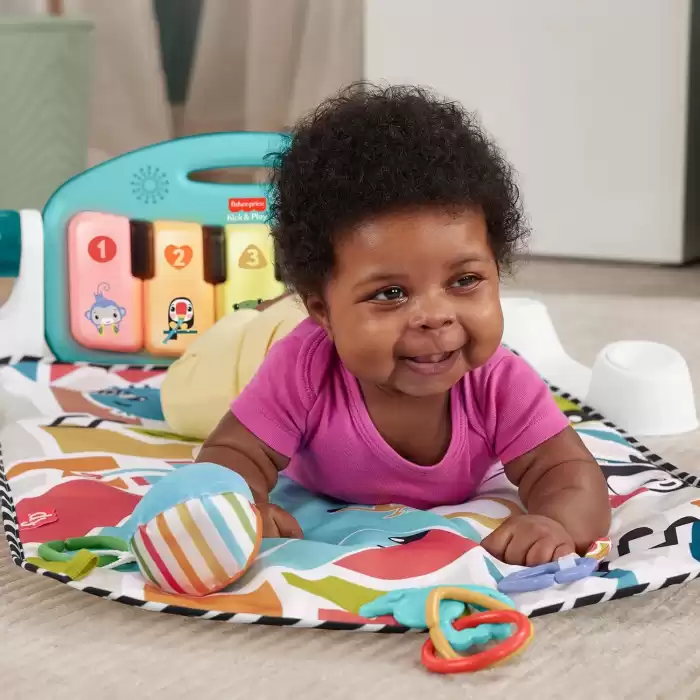 Fisher Price Sesli ve Işıklı Neşeli Hayvanlar Piyanolu Oyun Halısı, HWY49