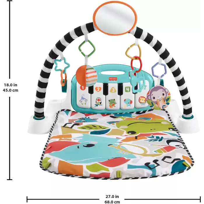Fisher Price Sesli ve Işıklı Neşeli Hayvanlar Piyanolu Oyun Halısı, HWY49