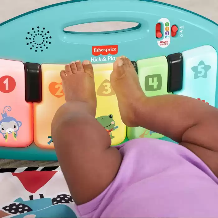 Fisher Price Sesli ve Işıklı Neşeli Hayvanlar Piyanolu Oyun Halısı, HWY49