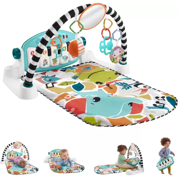Fisher Price Sesli ve Işıklı Neşeli Hayvanlar Piyanolu Oyun Halısı, HWY49
