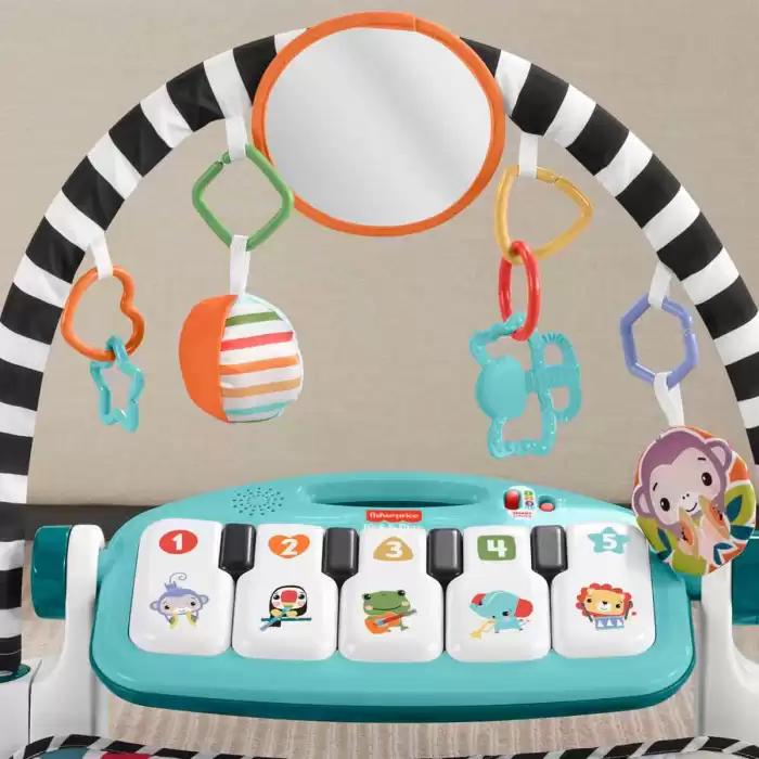 Fisher Price Sesli ve Işıklı Neşeli Hayvanlar Piyanolu Oyun Halısı, HWY49