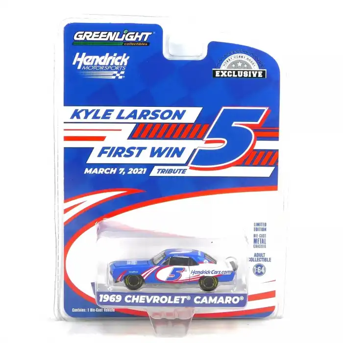 Greenlight 1/64 1969 Chevrolet Camaro - Kyle Larson / Hendrick Motorsports First Win Tribute March 7, 2021 - Las Vegas, NV 30495