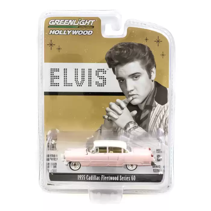 Greenlight 1/64 Hollywood Series 16 - Elvis Presley 1955 Cadillac Fleetwood Pink Cadillac 44760-C