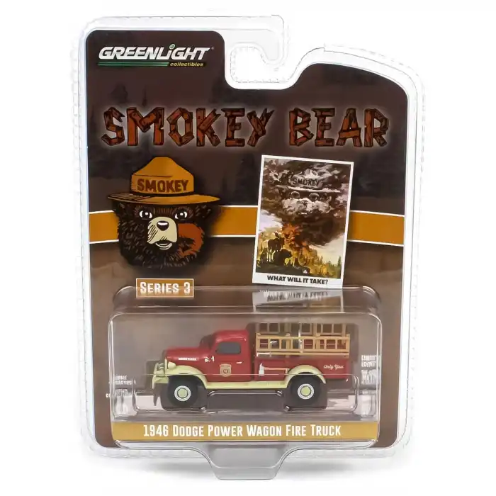 Greenlight 1/64 Smokey Bear Series 3- 1946 Dodge Power Wagon Fire Truck 38060-A