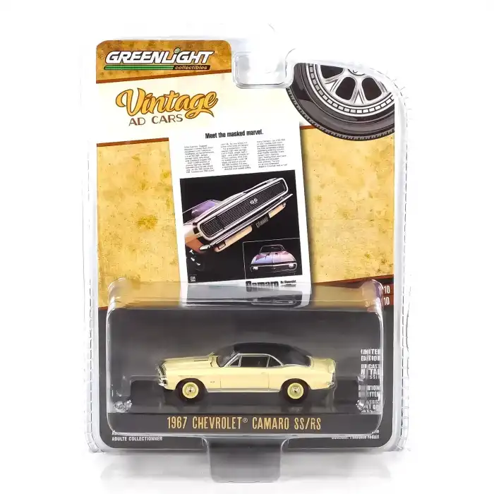Greenlight 1/64 Vintage Ad Cars Series 10- 1967 Chevrolet Camaro SS/RS 39140-C