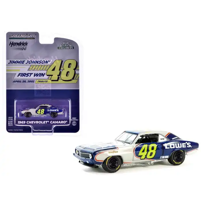 Greenlight 1:64 1969 Chevrolet Camaro - Jimmie Johnson / Hendrick Motorsports First Win Tribute April 28, 2002 - San Bernardino County, CA 30493