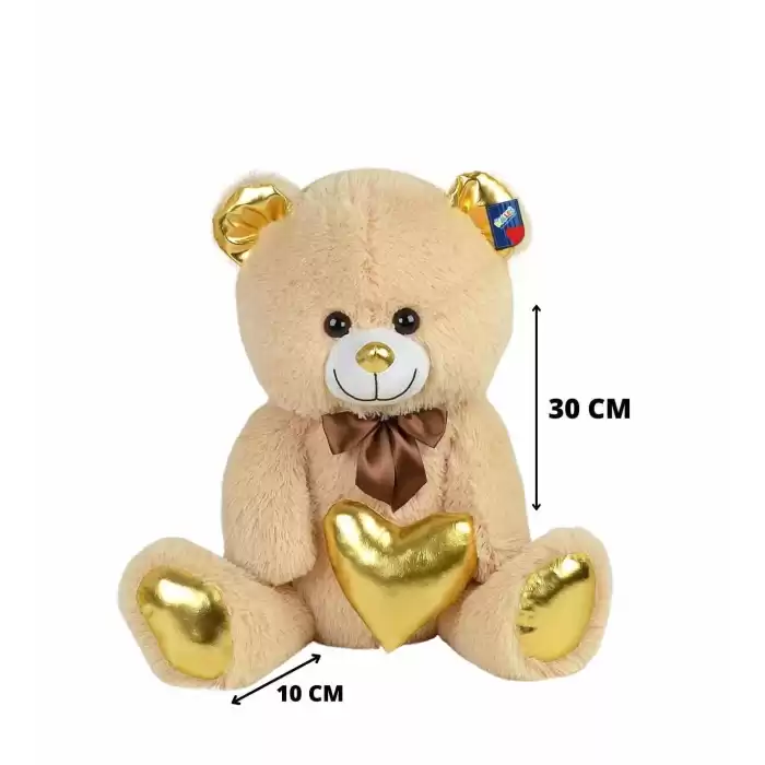 Halley Oyuncak Parlak Kumaş Kalp Tutan Peluş Ayı 40 Cm, 62501