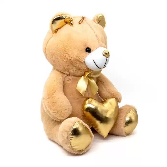 Halley Oyuncak Parlak Kumaş Kalp Tutan Peluş Ayı 40 Cm, 62501