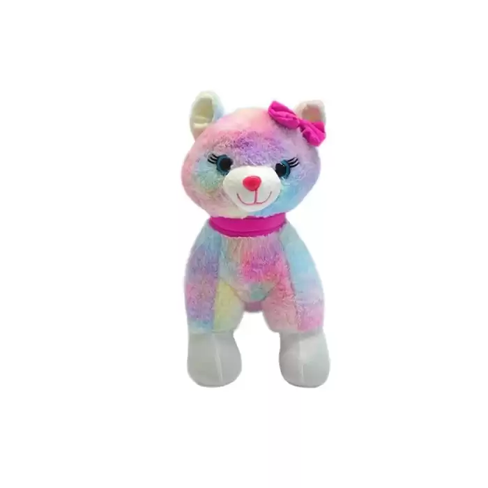 Halley Oyuncak Tokalı Renkli Kedi Peluş 30 Cm, 62340