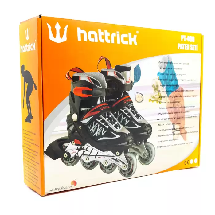 Hattrick PT-490 Ayarlanabilir Paten M Beden 34-37 Kırmızı-Siyah
