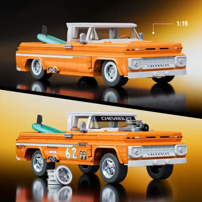 Hot Wheels Custom 62 Chevy Pickup Yapı Oyuncağı (858 Parça)