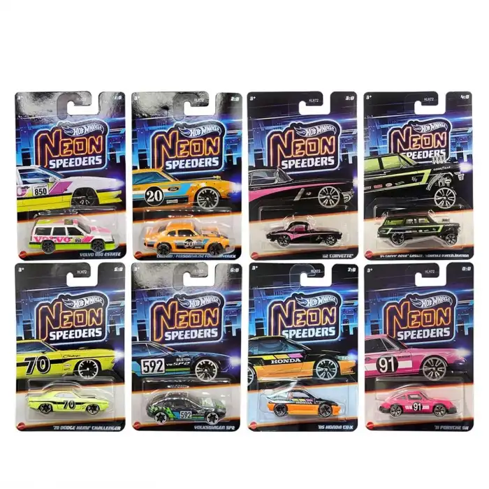 Hot Wheels Neon Speeders 8li Set - 979F