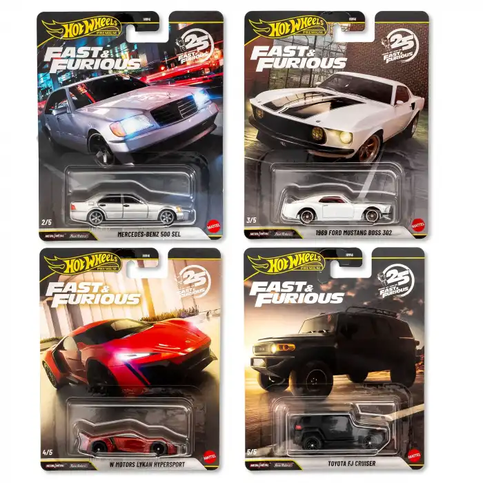 Hot Wheels Premium Fast & Furious 25. Years 4 Araçlık Set - HNW46-979N