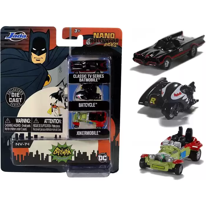 Jada, 3lü Paket Nano Arabalar Batman, 4 cm - NV14