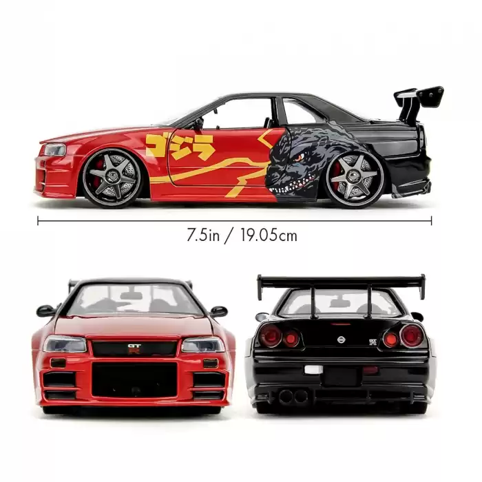 Jada Godzilla 2002 Nissan Skyline GT-R (R34) - 253253024