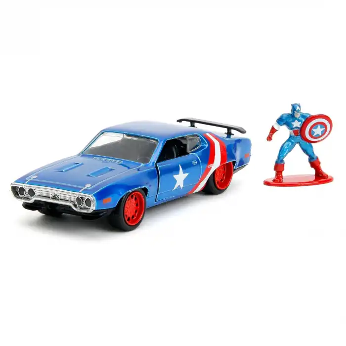 Jada Marvel Avengers 1:32 Diecast 1972 Plymouth GTX ve Captain America Figür