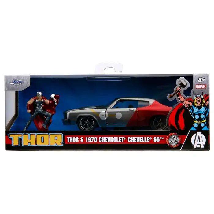 Jada Marvel Avengers 1:32 Thor & 1970 Chevrolet Chevelle SS Die-Cast Model Araba
