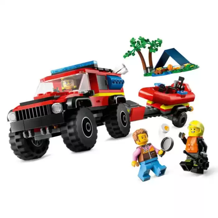 LEGO City 4x4 Kurtarma Botlu İtfaiye Kamyonu - 60412