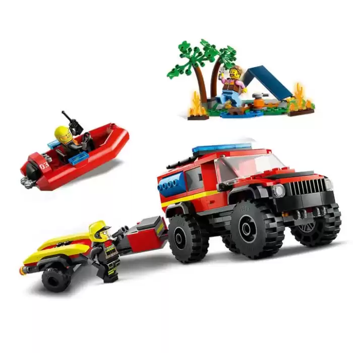 LEGO City 4x4 Kurtarma Botlu İtfaiye Kamyonu - 60412