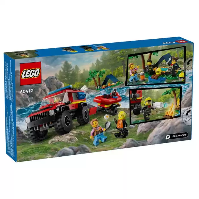 LEGO City 4x4 Kurtarma Botlu İtfaiye Kamyonu - 60412