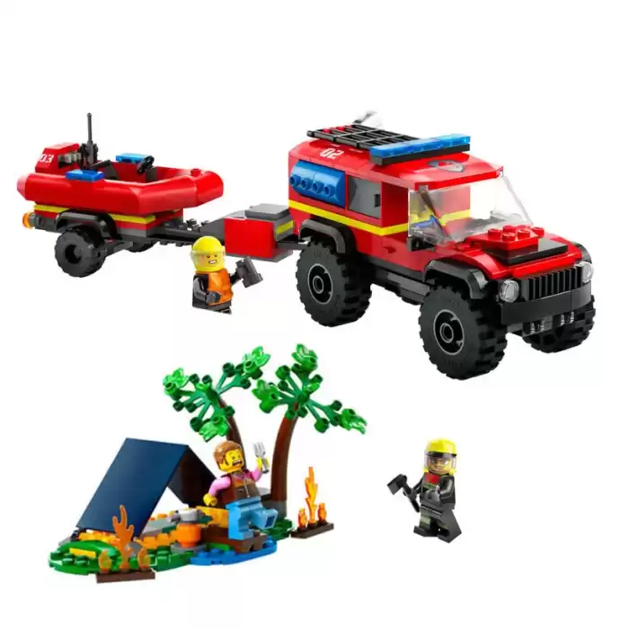LEGO City 4x4 Kurtarma Botlu İtfaiye Kamyonu - 60412