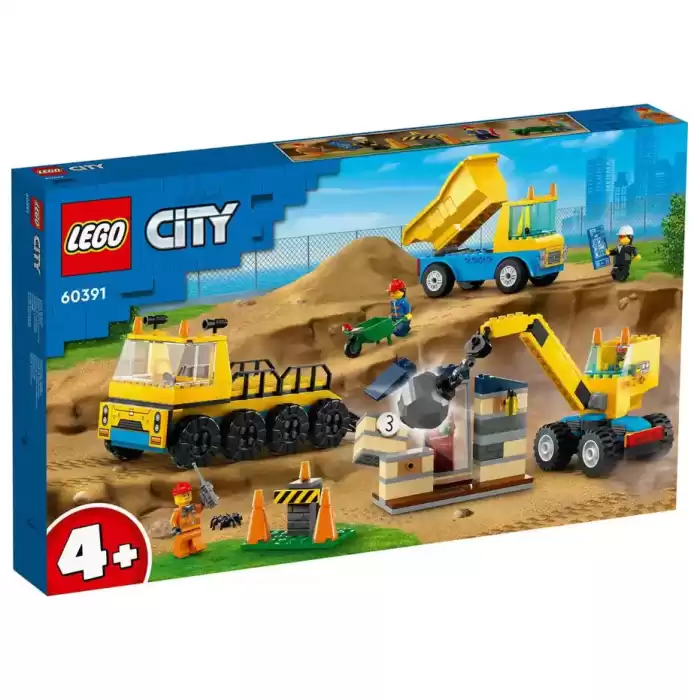 LEGO City İnşaat Kamyonları ve Yıkım Gülleli Vinç - 60391