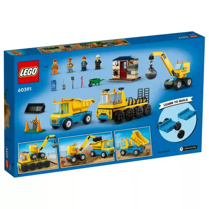 LEGO City İnşaat Kamyonları ve Yıkım Gülleli Vinç - 60391