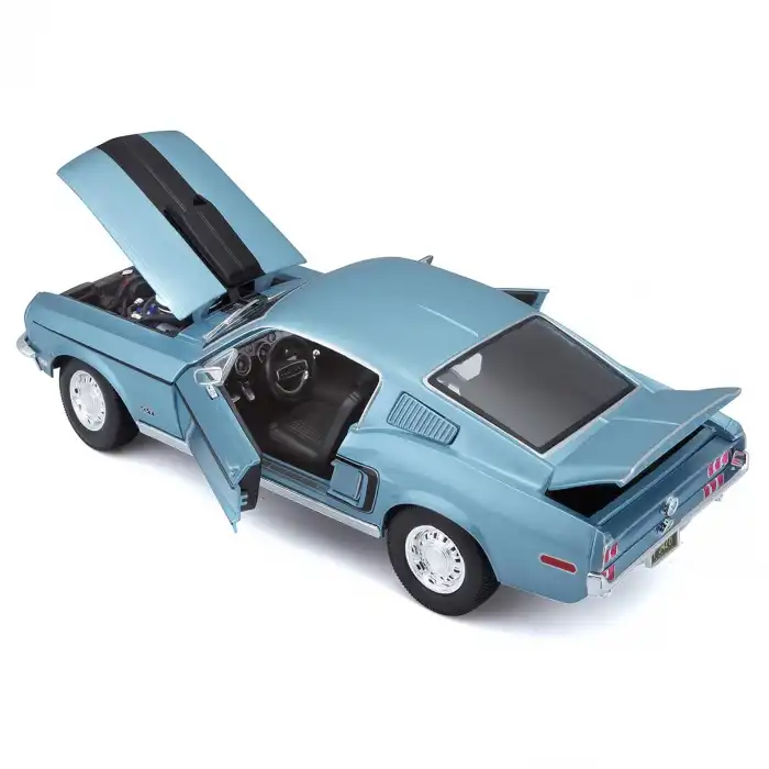 Maisto 1:18 1968 Ford Mustang GT Cobra Jet Diecast Model Araba Mavi - 31167