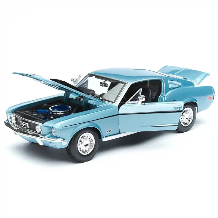 Maisto 1:18 1968 Ford Mustang GT Cobra Jet Diecast Model Araba Mavi - 31167