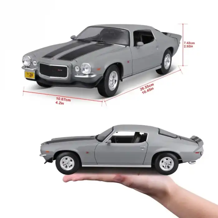 Maisto 1:18 1971 Chevrolet Camaro Diecast Model Araba Gri - 31131