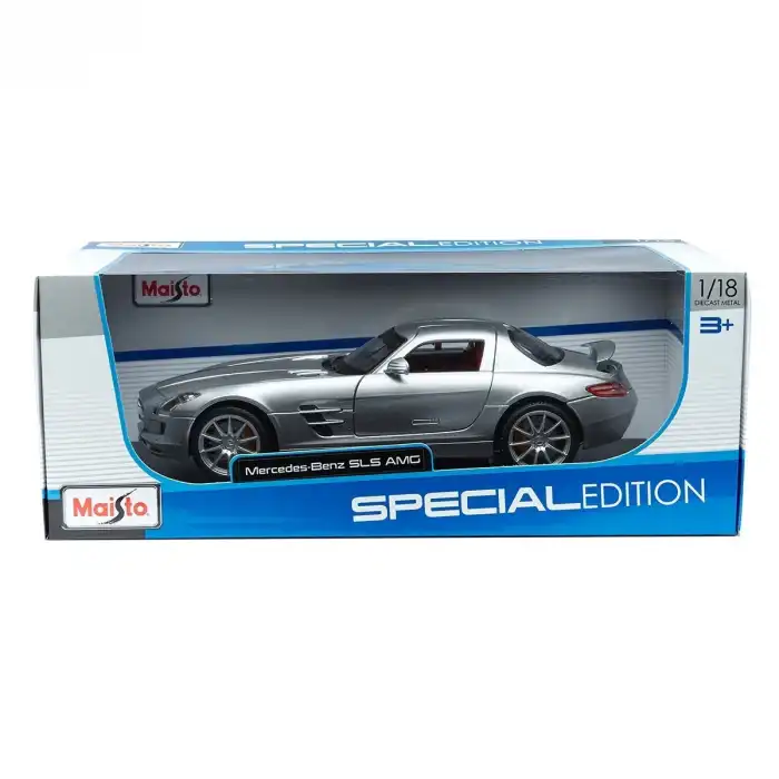 Maisto 1:18 Mercedes-Benz SLS AMG - Gri Die-cast Model Araba - 31389