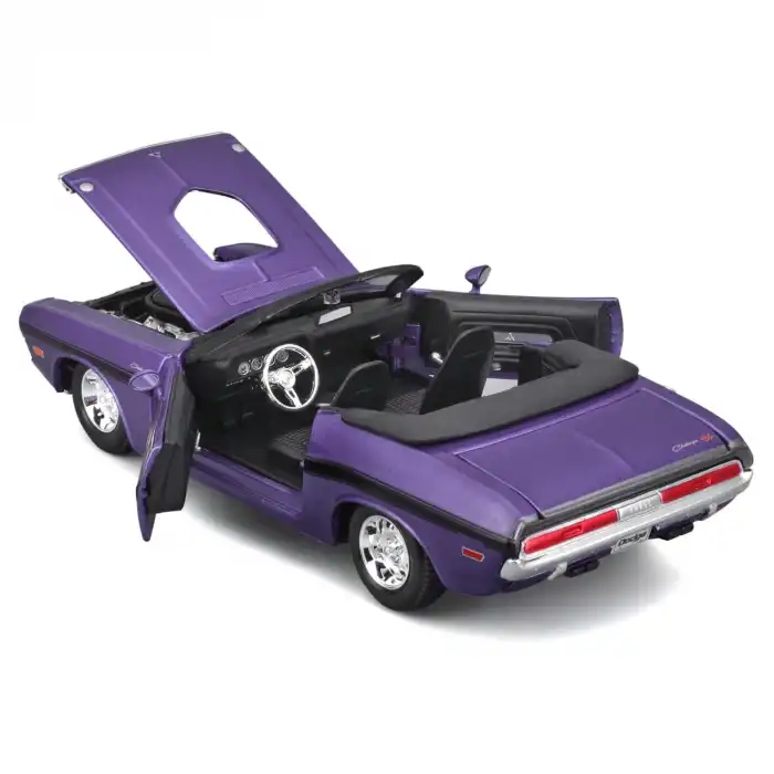 Maisto 1:24 1970 Dodge Challenger R/T Convertible Mor Metal Model Araba- 31264